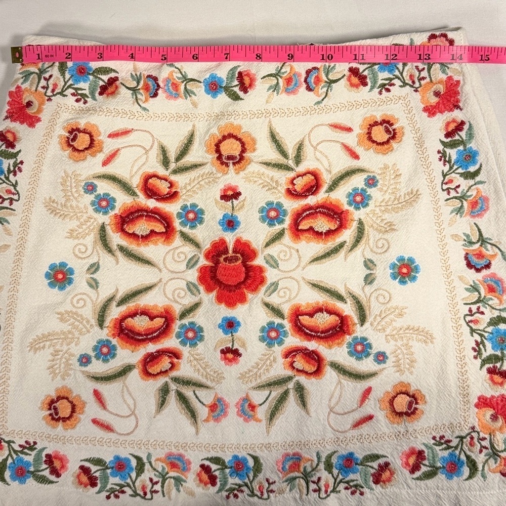 Women’s Mini Vintage Skirt with Floral Embroidered design Size Small - Picture 3 of 10